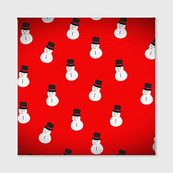 Холст квадратный Снеговики, цвет: 3D-принт — фото 2