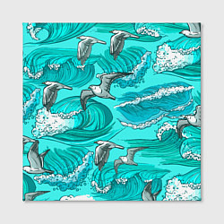 Холст квадратный Чайки в море, цвет: 3D-принт — фото 2