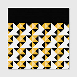 Холст квадратный Черно-желтый геометрический, цвет: 3D-принт — фото 2