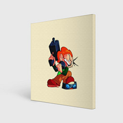 Холст квадратный Пико с оружием, цвет: 3D-принт