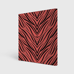 Холст квадратный Полосатый тигровый узор, цвет: 3D-принт