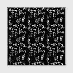 Холст квадратный Экзотические птицы Скетч, цвет: 3D-принт — фото 2