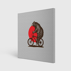Холст квадратный Медведь на велосиеде, цвет: 3D-принт