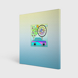 Холст квадратный Яркая аппликация для мальчика, цвет: 3D-принт