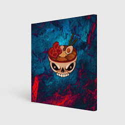 Холст квадратный Лапша в черепе, цвет: 3D-принт