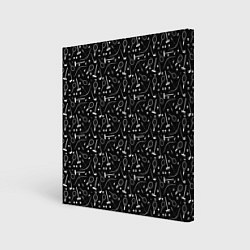 Холст квадратный Черно-белый спортивный узор, цвет: 3D-принт