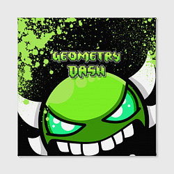 Холст квадратный Geometry Dash: Green Evil, цвет: 3D-принт — фото 2