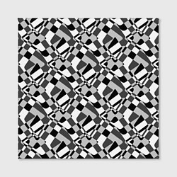 Холст квадратный Черно-белый абстрактный узор, цвет: 3D-принт — фото 2
