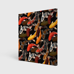 Холст квадратный Карпы кои Японские карпы, цвет: 3D-принт