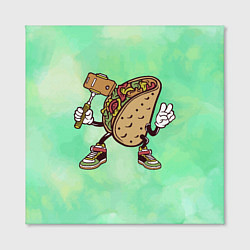 Холст квадратный Тако делает сэлфи, цвет: 3D-принт — фото 2