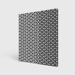 Холст квадратный Цветок Жизни чёрно-белый, цвет: 3D-принт