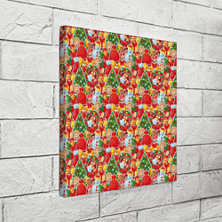 Холст квадратный Merry Christmas символика, цвет: 3D-принт — фото 2