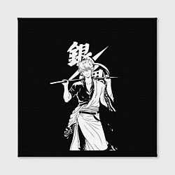 Холст квадратный Гинтоки Саката держит меч Гинтама, цвет: 3D-принт — фото 2
