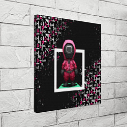 Холст квадратный ИГРА В КАЛЬМАРА SQUID GAME СТРАЖ, цвет: 3D-принт — фото 2