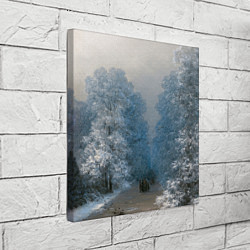 Холст квадратный Зимний пейзаж картина маслом, цвет: 3D-принт — фото 2