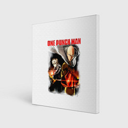 Холст квадратный Сайтама и Генос One Punch-Man, цвет: 3D-принт