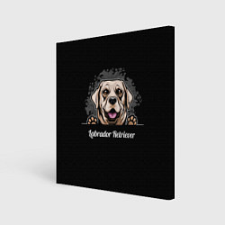 Холст квадратный Лабрадор-Ретривер Labrador Retriever, цвет: 3D-принт