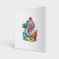 Холст квадратный Фламинго На Острове, цвет: 3D-принт