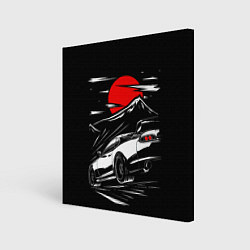 Холст квадратный Toyota Supra: Red Moon, цвет: 3D-принт