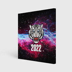 Картина квадратная ЧЁРНЫЙ ТИГР НОВЫЙ ГОД 2022 GRAY TIGER NEW YEAR