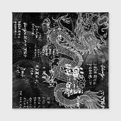 Холст квадратный Dragon Fire Иероглифы Японский Дракон, цвет: 3D-принт — фото 2