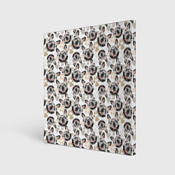 Холст квадратный Собака Французский Бульдог French Bulldog, цвет: 3D-принт