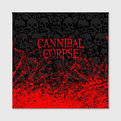 Холст квадратный CANNIBAL CORPSE, БРЫЗГИ КРАСОК ЧЕРЕПА, цвет: 3D-принт — фото 2