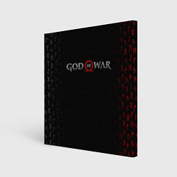 Холст квадратный GOD OF WAR LOGO, РУНЫ, цвет: 3D-принт