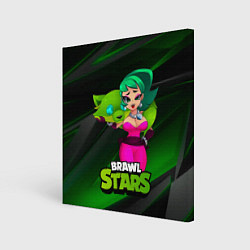 Холст квадратный LOLA BRAWLSTARS dark green, цвет: 3D-принт