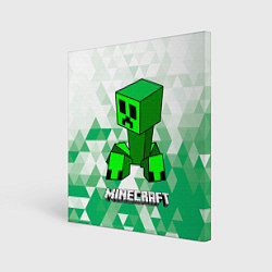 Холст квадратный Minecraft Creeper ползучий камикадзе, цвет: 3D-принт