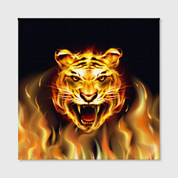 Холст квадратный Тигр В Пламени, цвет: 3D-принт — фото 2