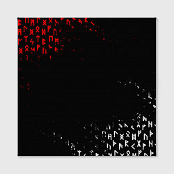 Холст квадратный КРАСНО БЕЛЫЕ РУНЫ, цвет: 3D-принт — фото 2