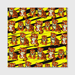 Холст квадратный Няшные Тигрята, цвет: 3D-принт — фото 2