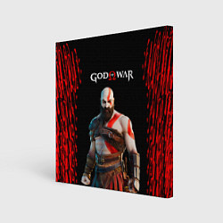 Холст квадратный God of War красные разводы, цвет: 3D-принт