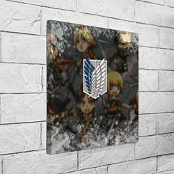 Холст квадратный Логотип АТАКА ТИТАНОВ, цвет: 3D-принт — фото 2