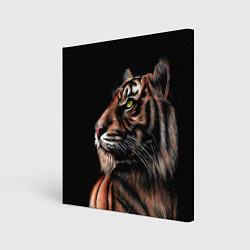 Холст квадратный Тигр в Темноте Взгляд Вверх, цвет: 3D-принт