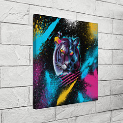 Холст квадратный Забрызганный тигр, цвет: 3D-принт — фото 2
