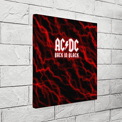 Холст квадратный ACDC Разряды молнии, цвет: 3D-принт — фото 2