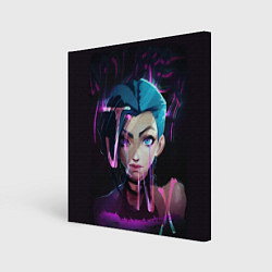 Холст квадратный League Of Legends Jinx neon, цвет: 3D-принт