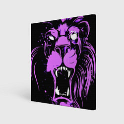 Картина квадратная Neon pink lion