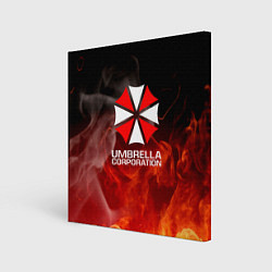 Холст квадратный Umbrella Corporation пламя, цвет: 3D-принт