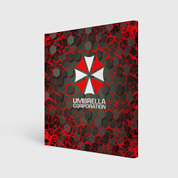 Холст квадратный Umbrella Corporation соты, цвет: 3D-принт