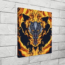 Холст квадратный Маска тигра в огне, цвет: 3D-принт — фото 2