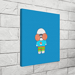 Холст квадратный Лалафанфан Бумажная Уточка на синем, цвет: 3D-принт — фото 2
