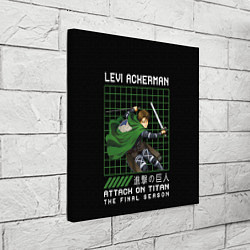 Холст квадратный Леви Аккерман атака титанов финал, цвет: 3D-принт — фото 2