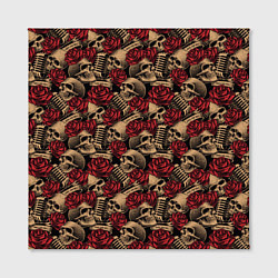Холст квадратный ROCK AND ROLL Черепа и Розы, цвет: 3D-принт — фото 2