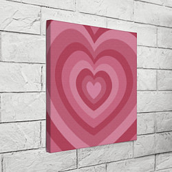Холст квадратный Сердца LOVE, цвет: 3D-принт — фото 2