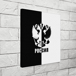 Холст квадратный РОССИЯ чёрно-белое, цвет: 3D-принт — фото 2