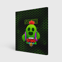 Холст квадратный BRAWL STARS, , Спайк Spike, цвет: 3D-принт