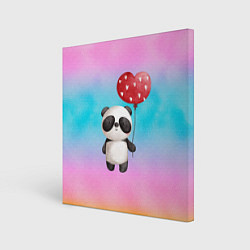 Картина квадратная Маленькая панда с сердечком